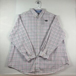 New Chaps Mens 2XB Easy Care Tattersall Plaid Button Down Shirt Long Sleeve NWT